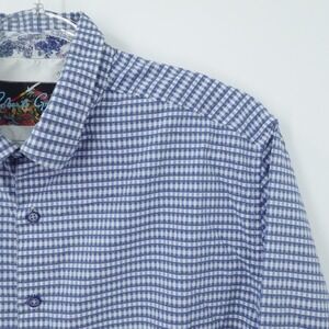 Robert Graham Shirt Mens‎ 2XL Blue Gingham Classic Fit Business Casual Office